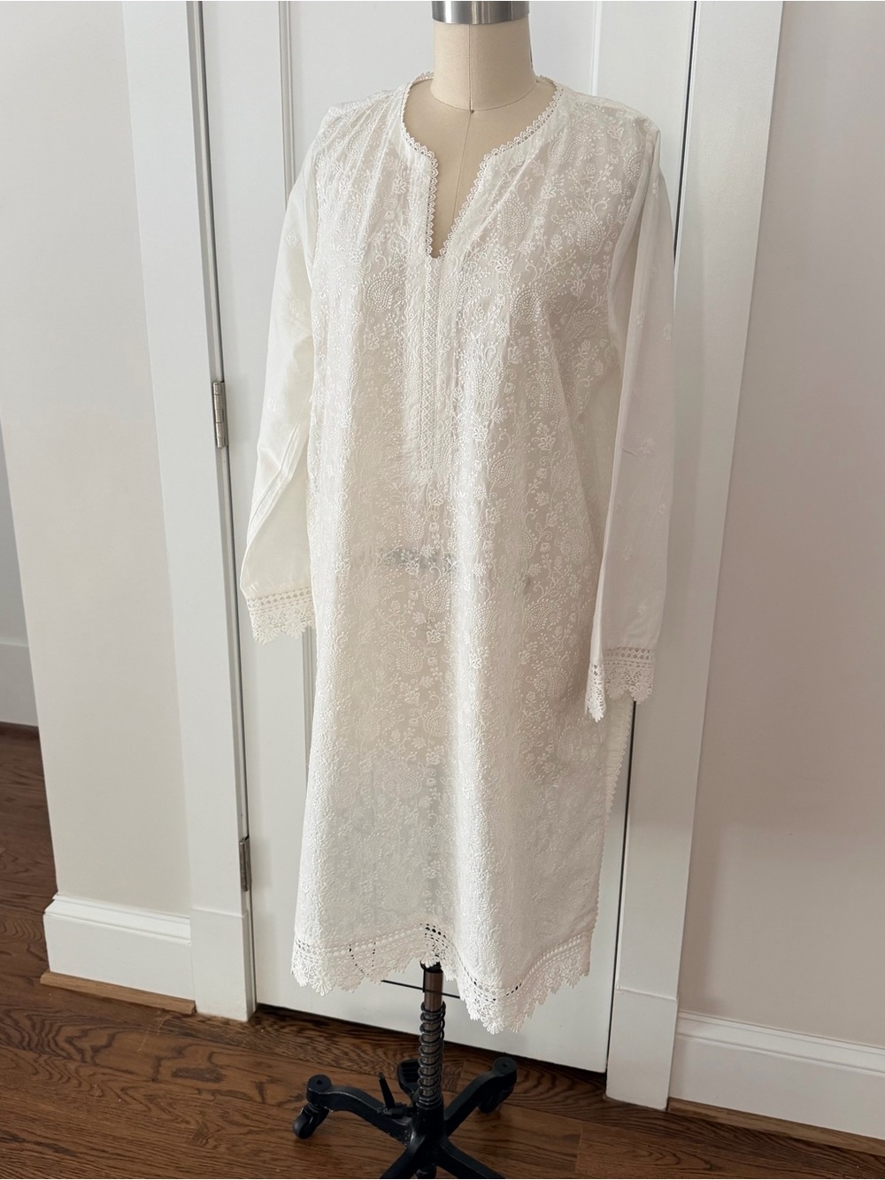 Images Est. 1993 Full Embroidered White Cotton Kurta